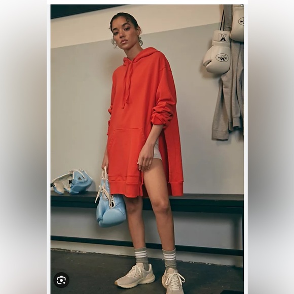 Free People Outbound Side Slit Hoodie Pullover Longline Sweatshirt XS/S - Picture 2 of 9